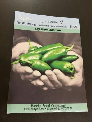 Jalapeno Pepper seeds 1 pack for $4