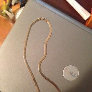 14k Gold Herringbone 16 Inch Necklace