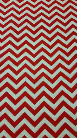 Red x white chevron fabric