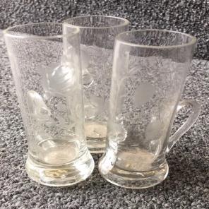 Vintage Clear Handled Tall Shot Glasses