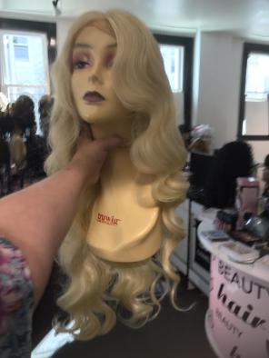 Wig Human Hair Blend Deep Wave Lacefront