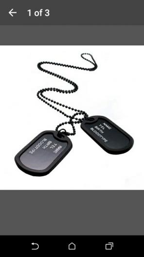 Military Army Style Black 2 Dog Tags