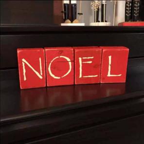 Noel Christmas Handmade Wood Blocks