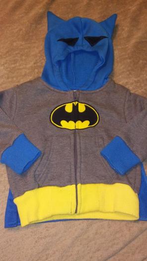 Hooded & caped Batman coat sz 18 mo