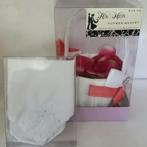 Flower girl basket w/ silk rose petals