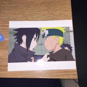 Anime Naruto and sauske post card