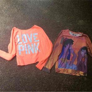 VS PINK and Disney Aladdin pullovers