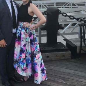 Hi-Lo Floral Prom Dress