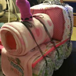 Train diaper cake
