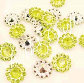 Yellow Round Point Acrylic Flatbacks