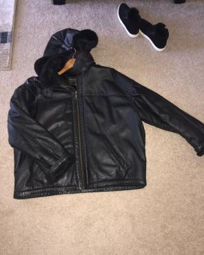 Men's Wilsons Leather Coat W/ Hood
