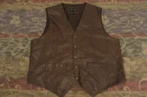 mens vintage leather scully vest xxl