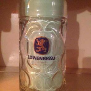 Lowenbrau Beer Munchen Liter Glass