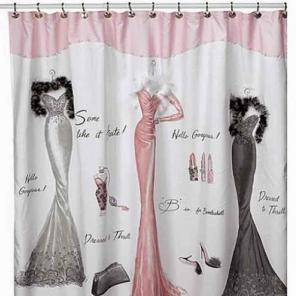 feather and bling shower curtain set