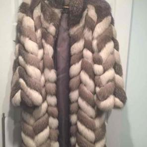 Dior chevron fur coat