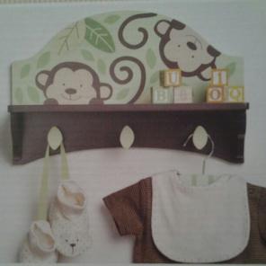Baby wall shelf and rack monkey animals