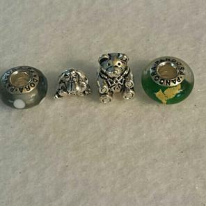 925silver donkey/bear/ murano charms