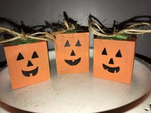 3 Reclaimed Wood Handmade Pumpkins New