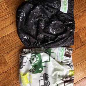 2 New Glow Bug Pocket Cloth Diapers