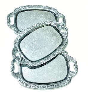 Set of 3 Small Vintage Silver Trays