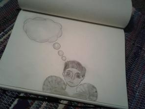 Angel thoughts drawing