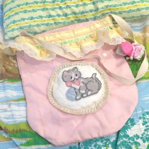 Handmade Kitty Pastel Shoulder Bag