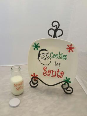 Personalized cookies for Santa plate/jug