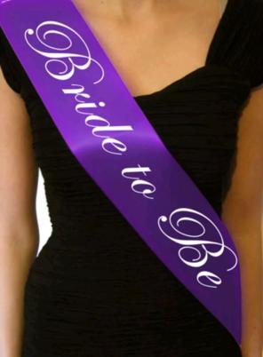 Purple Bride to Be Sash