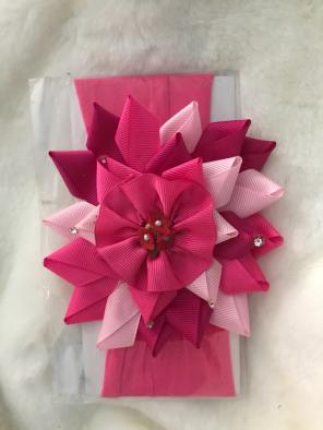 Pink/Fiusha Flower Headband