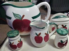 Vintage shakers and water pitcher