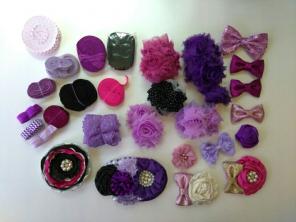 Girls purple headband making supplies