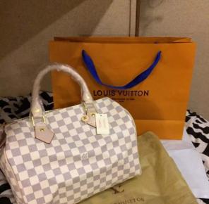 LV White Checkered Purse/Wallet