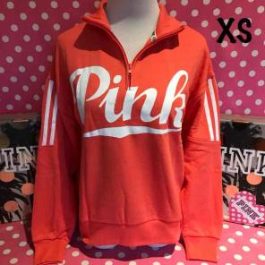 NWT VS PINK orange half zip
