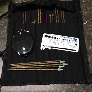 Knitting supplies.