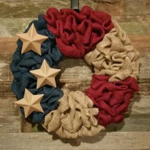 Patriotic burlap wreath