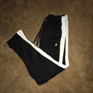 Men's Black With White Strip Sweats
