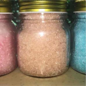 Small orange cream scented bath scrub