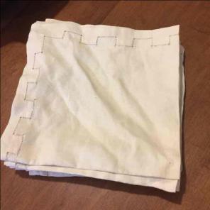 8 vintage linen napkins with drawn work