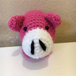 Hand knit pig