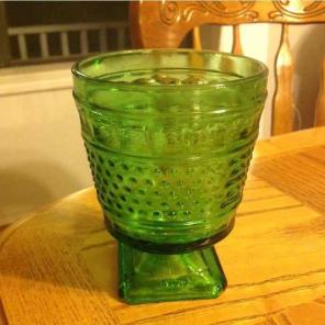 Vintage Napco 1180 Hobnail Green Vase