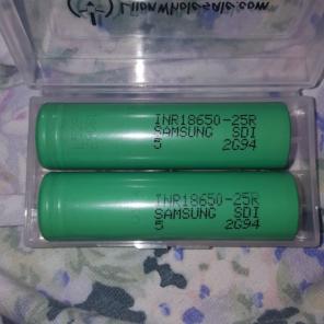 Two 18650 Samsung batteries