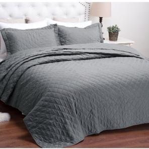 Full Queen Gray Quilt Set