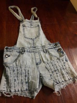 Distressed Overall Shorts