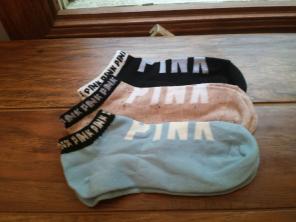 3 new pairs pink socks free ty gift