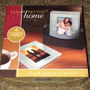 Set of 4 glass photo coasters
