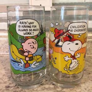 2 vintage collector glasses