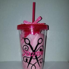 Personalized water bottles & cups.