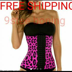 XS PINK CHEETAH LATEX WAIST TRAINER