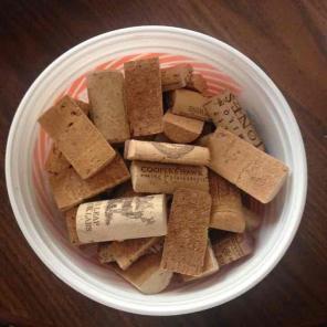 Half gallon of CORKS. Each cut in half