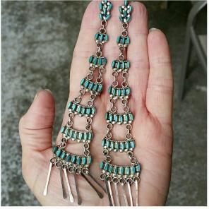Zuni Turquoise Sterling Silver Earrings